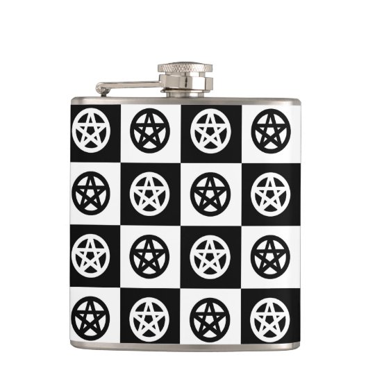 Pentagrammes païens noirs et blancs flasques