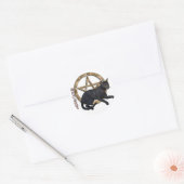 Pentakel Black Cat Ronde Sticker (Envelop)