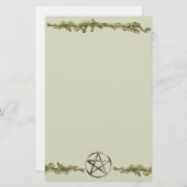 Pentakel op hout briefpapier (Voorkant / Achterkant)