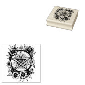 Pentakel zinnia bloemen kunst bloem pagan rubberstempel (Gestempeld)