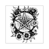 Pentakel zinnia bloemen kunst bloem pagan rubberstempel (Afrduk)