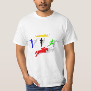 Pentatlon Fencing Shooting Swimming Jumping Run T-shirt