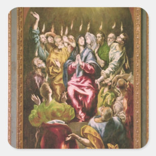 Pentecost, c.1604-14 vierkante sticker