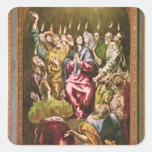 Pentecost, c.1604-14 vierkante sticker (Voorkant)