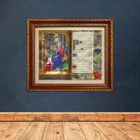 Pentecost Scene Medieval Renaissance Manuscript