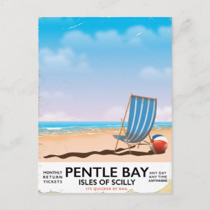 Pentle Bay Isles of Scilly reisposter Briefkaart