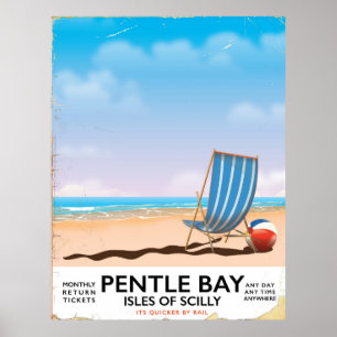Pentle Bay Scilly-eilanden reisposter Poster