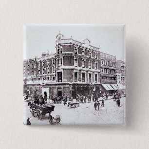 Pentonville Road scene, Islington, Londen Vierkante Button 5,1 Cm