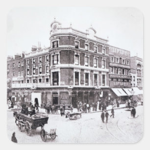 Pentonville Road scene, Islington, Londen Vierkante Sticker