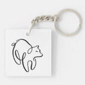 Penwork kalligrafisch Beer Sleutelhanger (Achterkant)