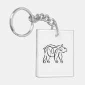 Penwork kalligrafisch Beer Sleutelhanger (Voorkant Links)