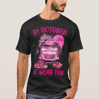 Peny School Bus Driver Leopard Breast Cancer Aware T-shirt