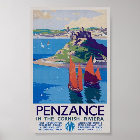 Penzance dans la Riviera de Cornouailles Poster vi (Devant)