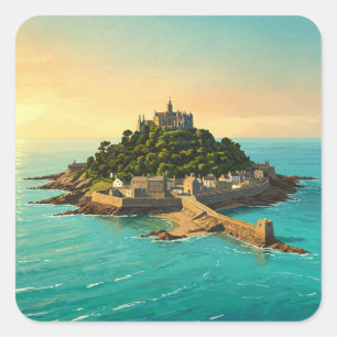 Penzance St Michael's Mount Verenigd Koninkrijk Re Vierkante Sticker