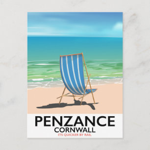 Penzance strand Devon vintage reisposter Briefkaart