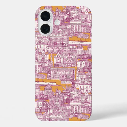 Penzance toile fuchsia clementine Case-Mate iPhone case (Achterkant)