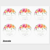 Peonées rose orange vif fleurs florales stickers (Feuille)