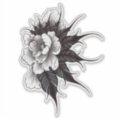 Peonie-bloem Sticker (Voorkant)
