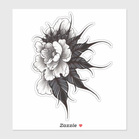 Peonie-bloem Sticker (Vel)