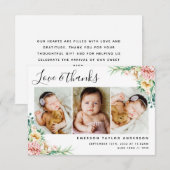 Peonie Eucalyptus Floral Amour et Merci bébé (Devant / Derrière)