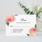 Peonie romantique de corail avec des rayures Carte (Debout devant)