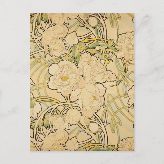 Peonies 1897 briefkaart (Voorkant)