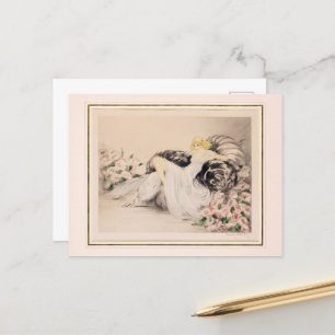 Peonies, 1935 door Louis Icart Briefkaart