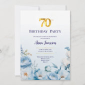 Peonies 70e anniversaire Fête Invitation (Devant)
