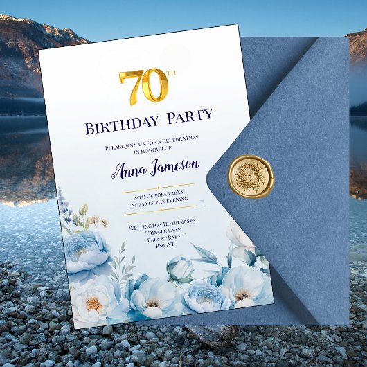Peonies 70e anniversaire Fête Invitation
