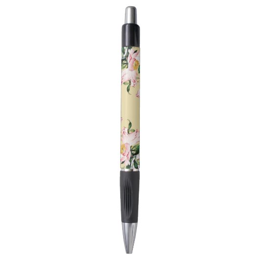 Peonies Aangepaste pen - Emmy Rubber grip Pen (Voorkant Verticaal)