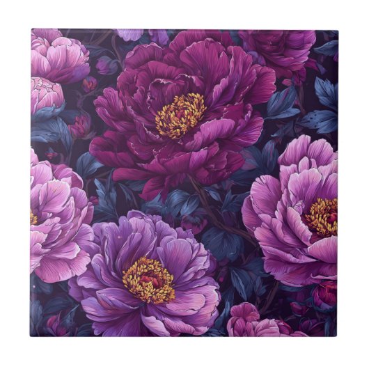 Peonies Botaniques Carreaux En Céramique Pour Sall (Devant)