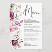 Peonies Bourgogne rose Floral Romantique Menu Mari (Devant)