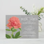 Peonies Bridal Shower Invitations Kaart (Staand voorkant)