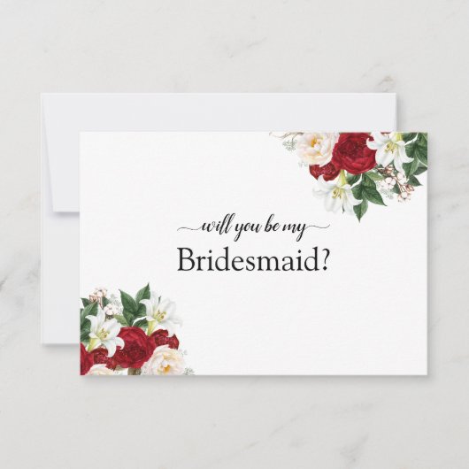 Peonies Burgundy zal je mijn Bridesmaid-kaart zijn Bedankkaart (Voorkant)