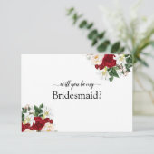 Peonies Burgundy zal je mijn Bridesmaid-kaart zijn Bedankkaart (Staand voorkant)