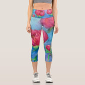 Peonies d'Alaska Capri Leggings (Recto)
