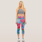 Peonies d'Alaska Capri Leggings (Recto)