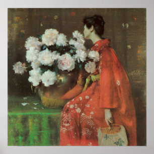 Peonies de William Merritt Chase Poster