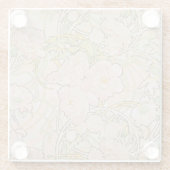 Peonies Decorative Nouveau Pattern Glazen Onderzetter (Achterkant)