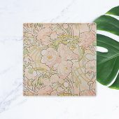 Peonies Decorative Nouveau Pattern Glazen Onderzetter