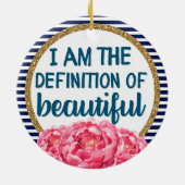 Peonies Definitie van prachtig Inspirerend Keramisch Ornament (Achterkant)