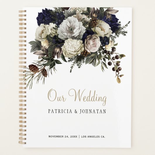 Peonies d'hiver élégant mariage d'écriture or (Devant)