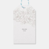 Peonies elegant flower hoek cadeaulabel (Achterkant)