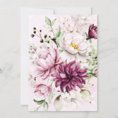 Peonies elegante bruiloft kaart (Achterkant)