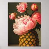 Peonies en ananas poster (Voorkant)