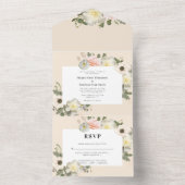 Peonies en Anemones die weduwschap verbloemen All In One Uitnodiging (Binnen)