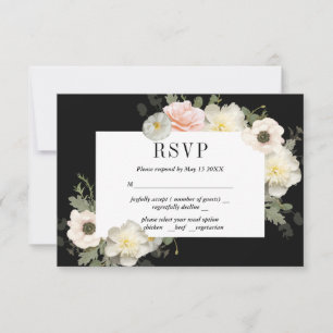 Peonies- en Anemones Romantic RSVP-kaart RSVP Kaartje