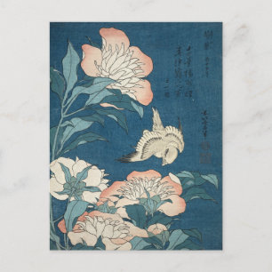 Peonies en Canarische Eilanden, door Katsushika Ho Briefkaart