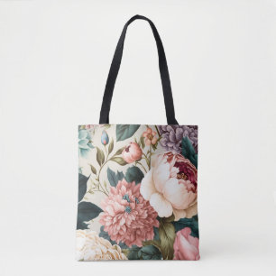 Peonies en Gardenia Seamless Floral Pattern Draagtas