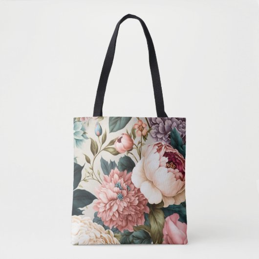 Peonies en Gardenia Seamless Floral Pattern Draagtas (Voorkant)
